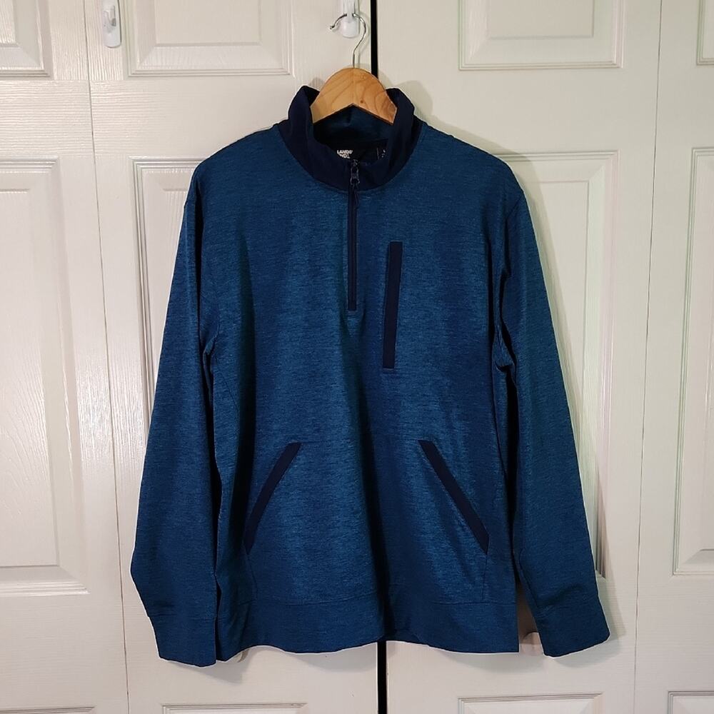 Lands End Mens 1/4‎ Zip Pullover Size LG 42/44 Performance Gorpcore Hiking Soft